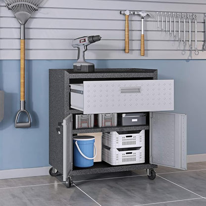 Manhattan Comfort Fortress Textured Metal 31.5" Garage Mobile Cabinet - Image 4