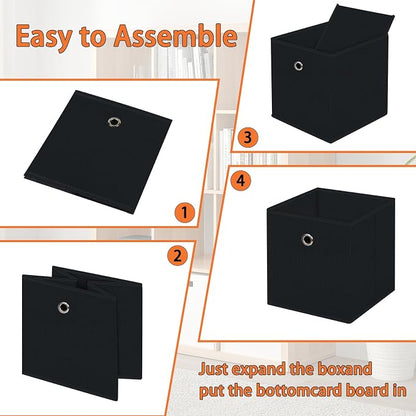 Foldable Storage Cubes Bins, 11 Inch Cloth Storage Cube Fabric Storage Box - Image 6