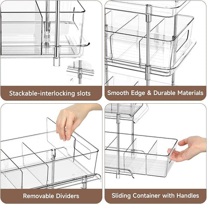 2Set 3 Tier Clear Bathroom Organizer - Image 2