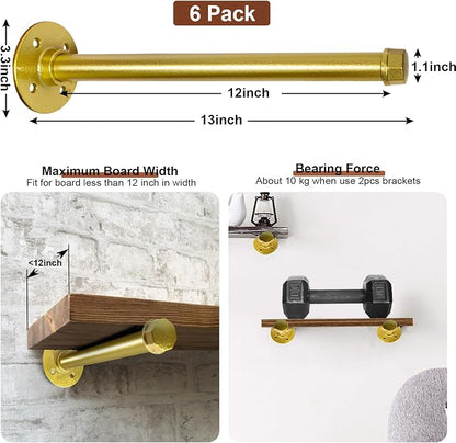 Pintuson 6 Pcs Industrial Pipe Clothes Bar 12 Inch - Image 2