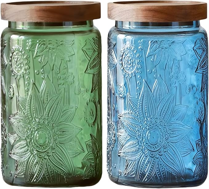 ANSQU Vintage Glass Storage Jar - 34 oz Mason Jar by ANSQU