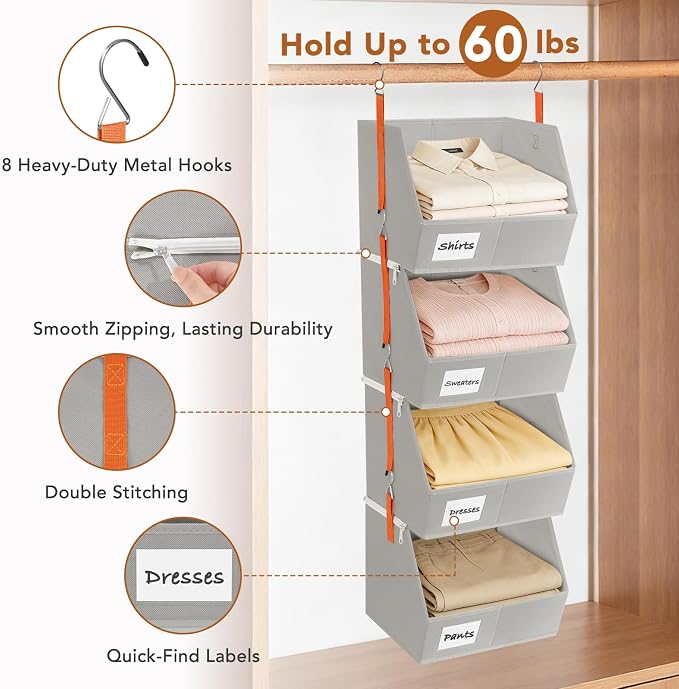 4 Pcs Modular Closet Organizer - Image 6