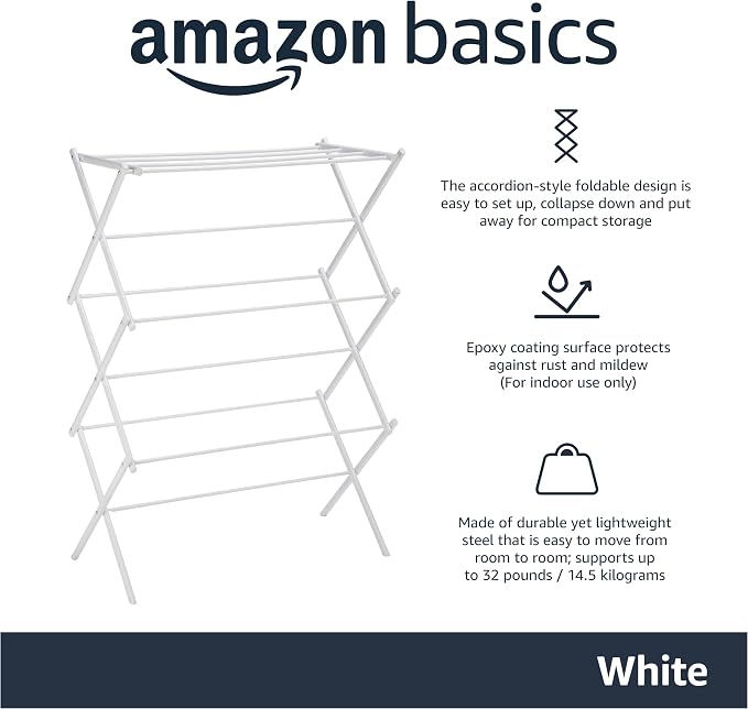 Amazon Basics Foldable Portable Laundry Rack - Image 2