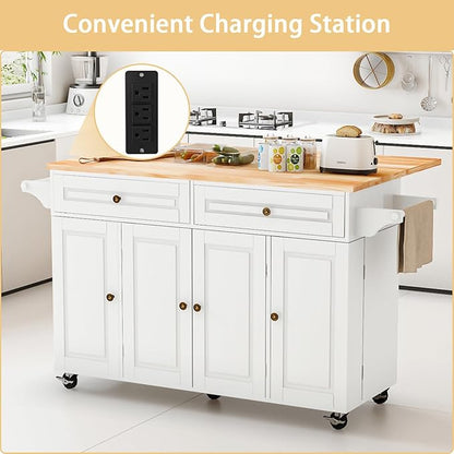 59’’ Rolling Kitchen Island Cart - Image 4