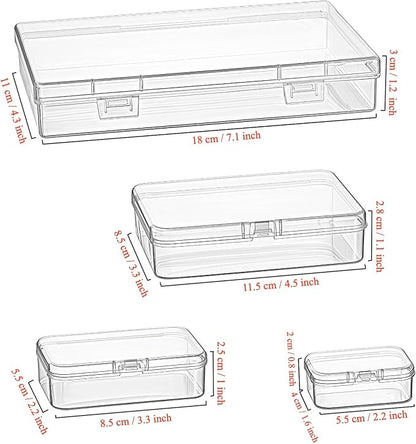 24 Pieces Mixed Sizes Rectangular Empty Mini Clear Plastic Organizer Box | - Image 2