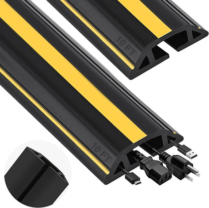 MYFAMIREA 20FT Floor Cord Cover Heavy Duty Cable Cover Protector 3 Channels by MYFAMIREA