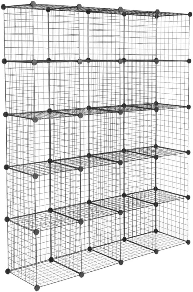 Cube Storage Organizer, Wire Cube Storage, 20-Cube Metal Grid Storage Shelf - Image 5