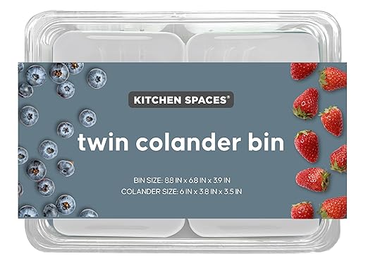 Kitchen Spaces Twin Colander Stackable Food Storage Organizer by KitchenSpaces