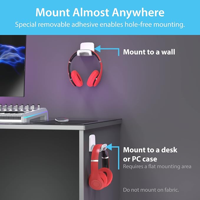 TotalMount Headphone Holder – Hanger Won’t Damage Your Wall - Image 4