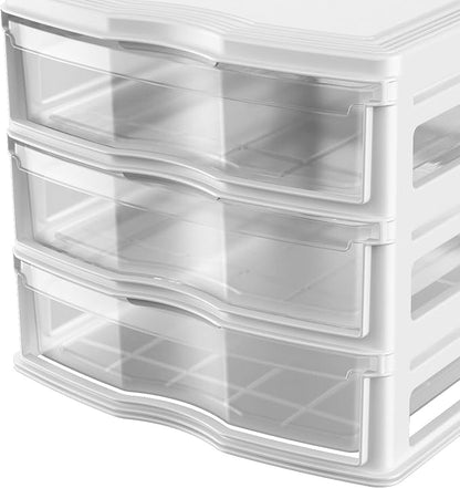 Life Story 3 Drawer Stackable Shelf Organizer Plastic Storage Drawers - Image 3