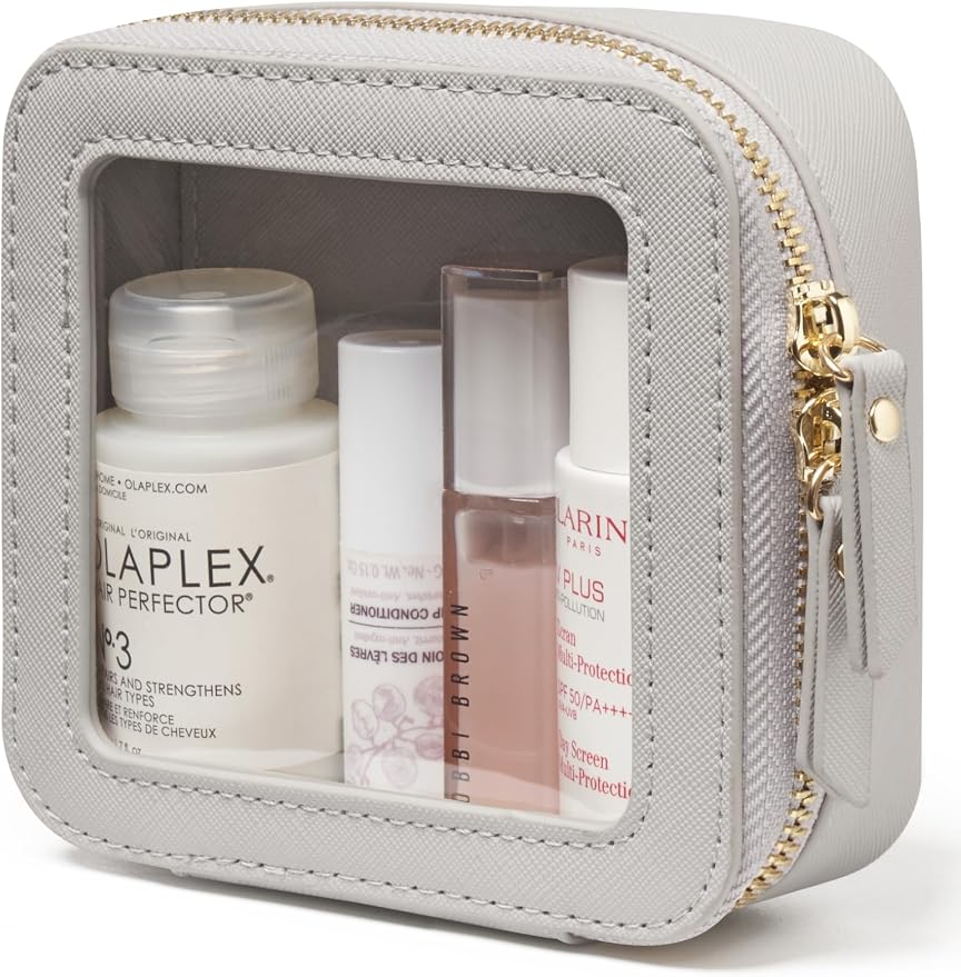 Popvibe Clear Makeup Bag Travel Cosmetic Case Transparent Toiletry Bag by POPVIBE