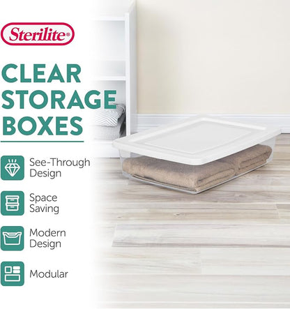 Sterilite Storage Box, Stackable Plastic Container Home Organizer, 28 Qt - Image 3