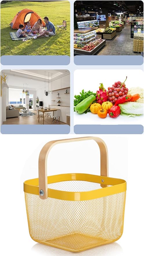 AJIODA Metal Mesh Steel Basket, Storage Organizer Basket Multi-functional - Image 5