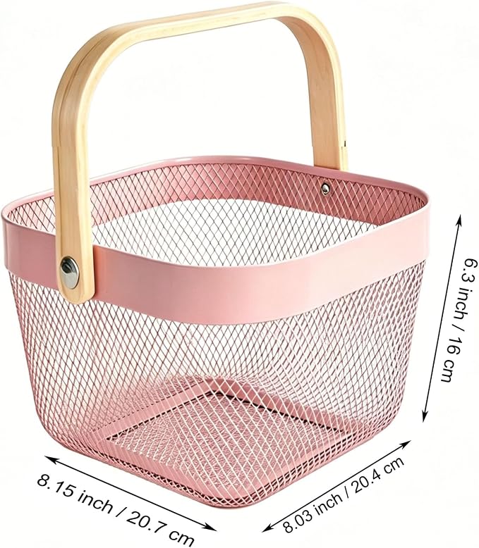 AJIODA Metal Mesh Wire Basket, Small Steel Basket - Image 2