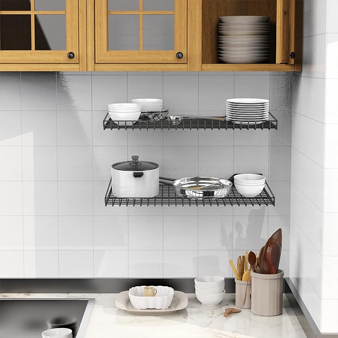 WALMANN 2 Pack Garage Wall Shelf, 23.5" x 12" Wall Mounted Storage Shelves - Image 5