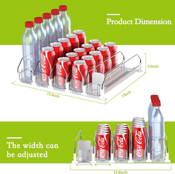 Drink Organizer for Fridge, Self Pushing Fridge Drink Organizer, Automatic - Image 4