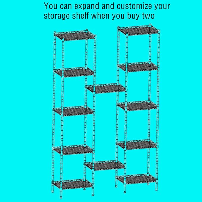 REGILLER 6 Wire Shelving Steel Storage Rack Adjustable Unit Shelves - Image 5