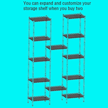 REGILLER 6 Wire Shelving Steel Storage Rack Adjustable Unit Shelves - Image 5