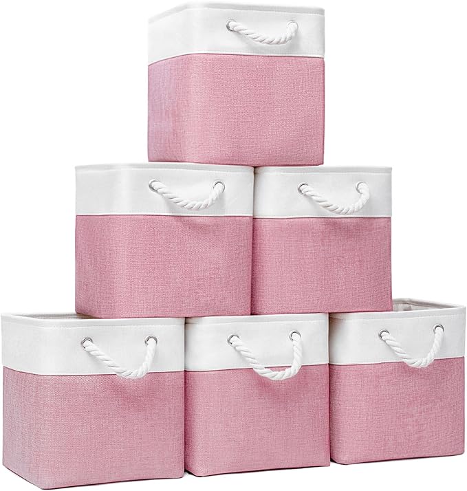 Cube Storage Bins, Collapsible Fabric Storage Cubes Bins, 11 Inch Cube Storage by BOFUGA
