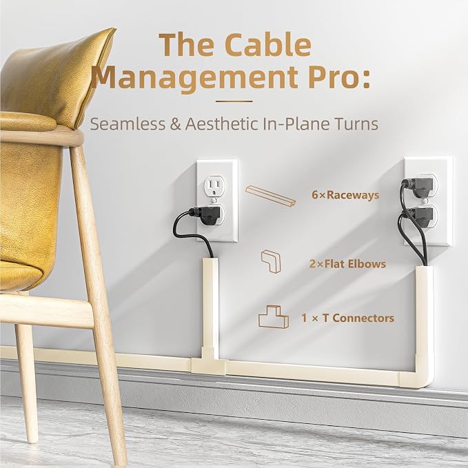 Delamu Beige Cord Hider, 85in Cord Covers - Image 4