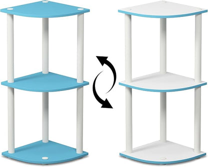 Furinno TURN-N-TUBE Corner Shelf, 3-Tier Corner Bookshelf, Display Storage - Image 3