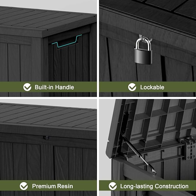 150 Gallon Outdoor Deck Box, Storage Lockable Waterproof Patio Furniture - Image 6