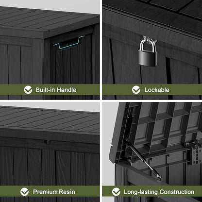150 Gallon Outdoor Deck Box, Storage Lockable Waterproof Patio Furniture - Image 6