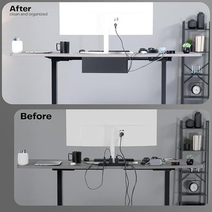 VIVO Under Desk 17 inch Extra Deep Cable Management Tray, Power Strip Holder - Image 4