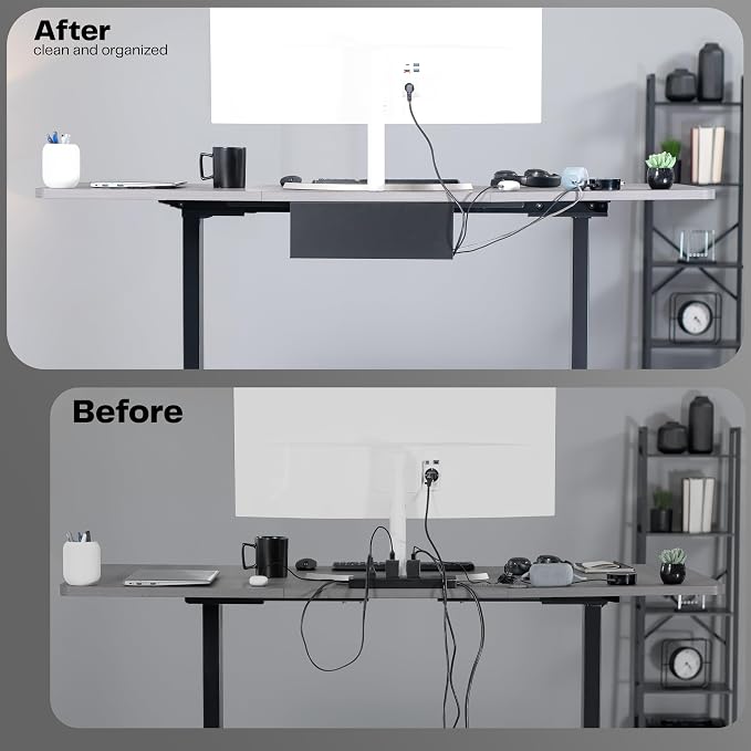 VIVO Under Desk 17 inch Cable Management Trays, Power Strip Holders, Cord - Image 4