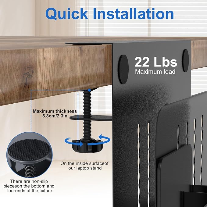 HAMOPY Desk Side Storage, Single-Layer Steel Hanging Desk Organizer - Image 6
