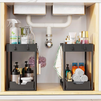 Simple Trending Under Sink Organizer 2 Pack, Sink Pull-Out Sliding Storage - Image 7