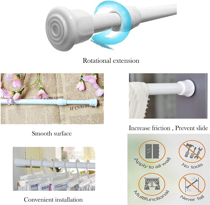 2 Pack Small Tension Rods 7 in to 11 Curtain Rods Window Rods in Extendable - Image 4