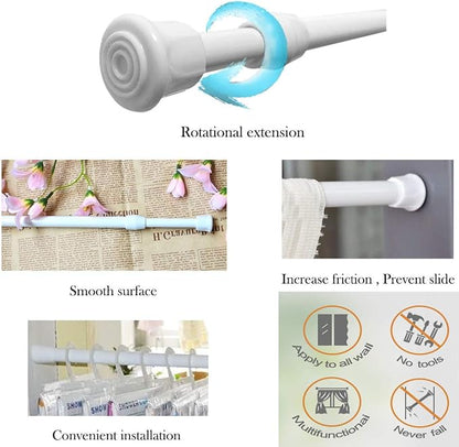 2 Pack Small Tension Rods 15.7 in to 28 Curtain Rods Window Rods in Extendable - Image 4