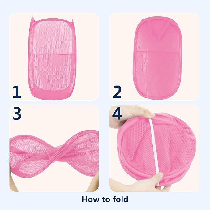 Pop Up Laundry Hamper, Mesh Laundry Basket Collapsible, Foldable Hamper - Image 3