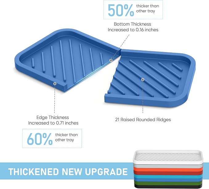 EG-SIPRO Silicone Sponge Holder, Large 10" Kitchen Sink Organizer Tray - Image 2