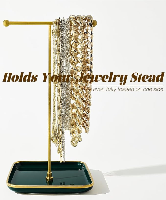 VROOMIUM Necklace Holder- Ceramic Base 1ft Height Jewelry Organizer Stand - Image 4