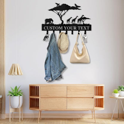 Personalized Key Holder for Wall | Custom Name Metal Cabin Key Hooks | Coat - Image 7