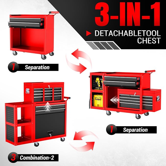LDHTHOPI 8-Drawer Rolling Tool Chest, Assembled Metal Tool Storage Cabinet - Image 4