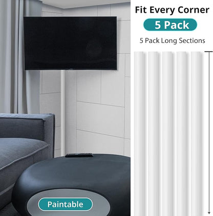 ZhiYo Corner Cable Hider for 3-5 Cords, Wall & Floor Cord Hider 15ft Beige | 5 - Image 3