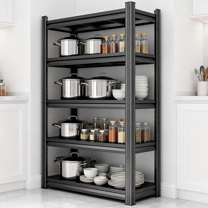 5-Tier Pot Rack Adjustable Kitchen Shelf Heat Resistant 35.5" W x 71" H Metal by BezunyHeavyDutyShelving