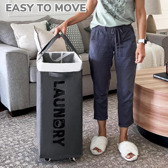 CHICVITA 75L Large Rolling Laundry Basket - Image 6