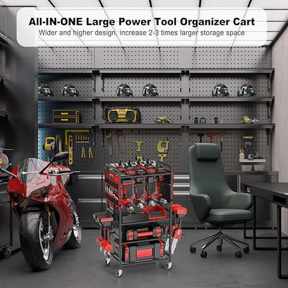 JUNNUJ Garage Large Power Tool Organizer Cart - Image 6