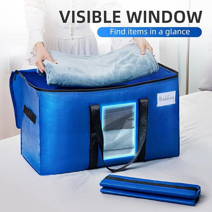 TAILI Extra Large Moving Bags, 12 Pack Blue Heavy Duty Totes - Image 3