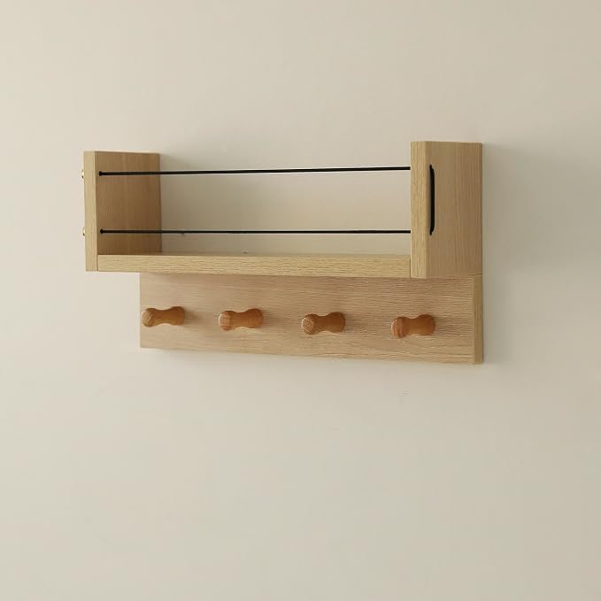 Entrance Coat Rack ，Coat Hooks, Wall-Mounted Wooden Hook Rack, Wall-Mounted by CreatedOn2005