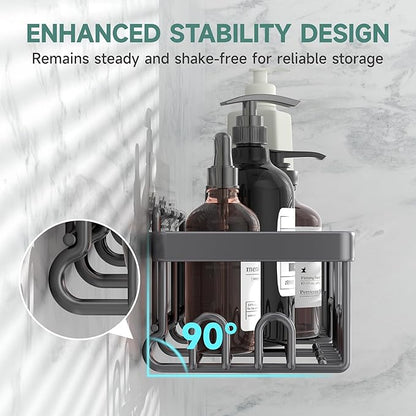 Veken Rustproof & Waterproof Shower Caddy 6-Pack, No Drilling Adhesive Shelves - Image 2