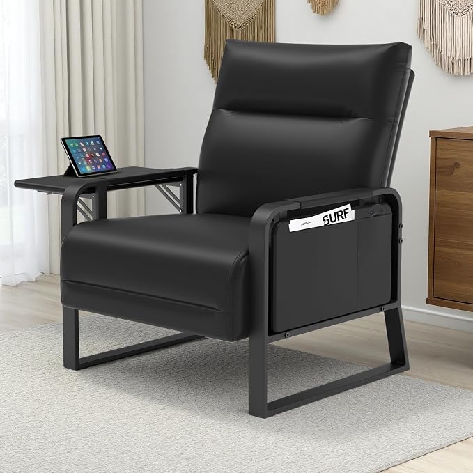 Upholstered Accent Chair, Modern Faux Leather Sofa Chair by Tbillionnext