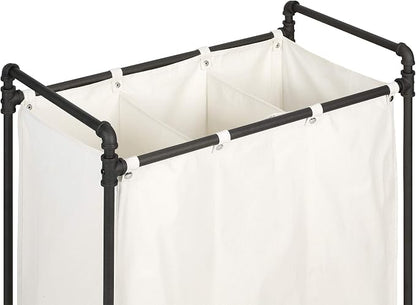 028-28003 Modern Industrial Style 3 Section Laundry Sorter, 33.24” W x 17.10” D - Image 6