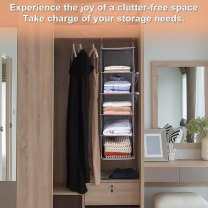 BOOMIBOO Hanging Closet Organize and Shelves，5-Hanging Shelf - Image 6