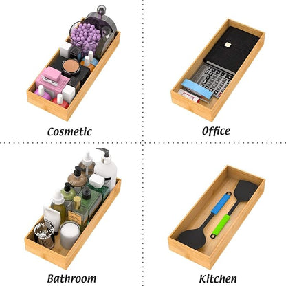 Bathroom Vanity Tray Organizer Bamboo, Small Wood Tray - Image 6