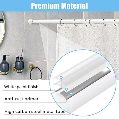 AIZESI 2PCS Shower Curtain Rod 30-64 Inch Adjustable No Drilling, Tool-Free - Image 5